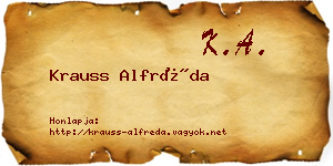 Krauss Alfréda névjegykártya